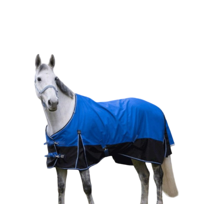 Equithème - Couverture d'extérieur Tyrex 1200D "Aisance" bleu/noir 0g | - Ohlala
