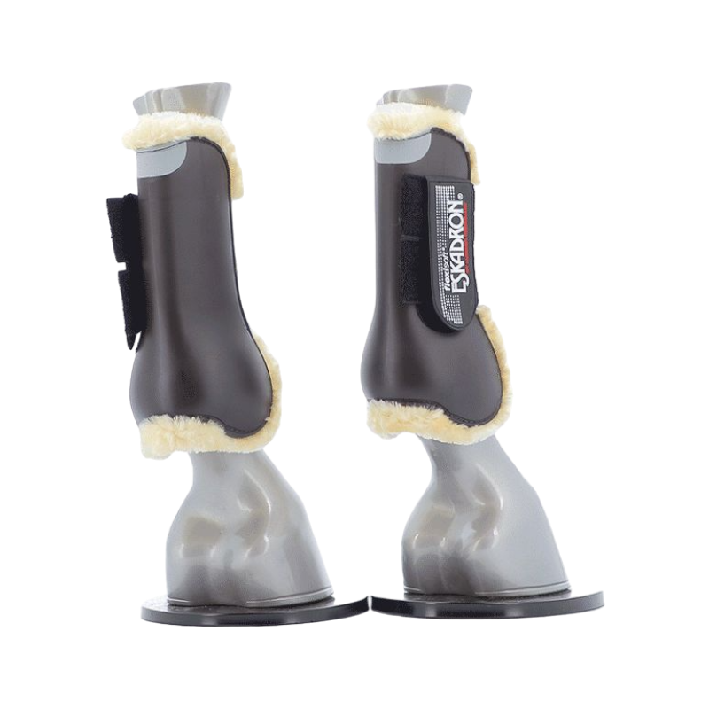 Eskadron - Guêtres ouvertes Flexisoft mouton marronx2 | - Ohlala