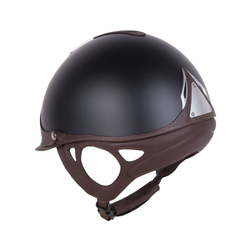 Antarès Sellier - Casque Référence Cross visière courte Noir / Marron | - Ohlala