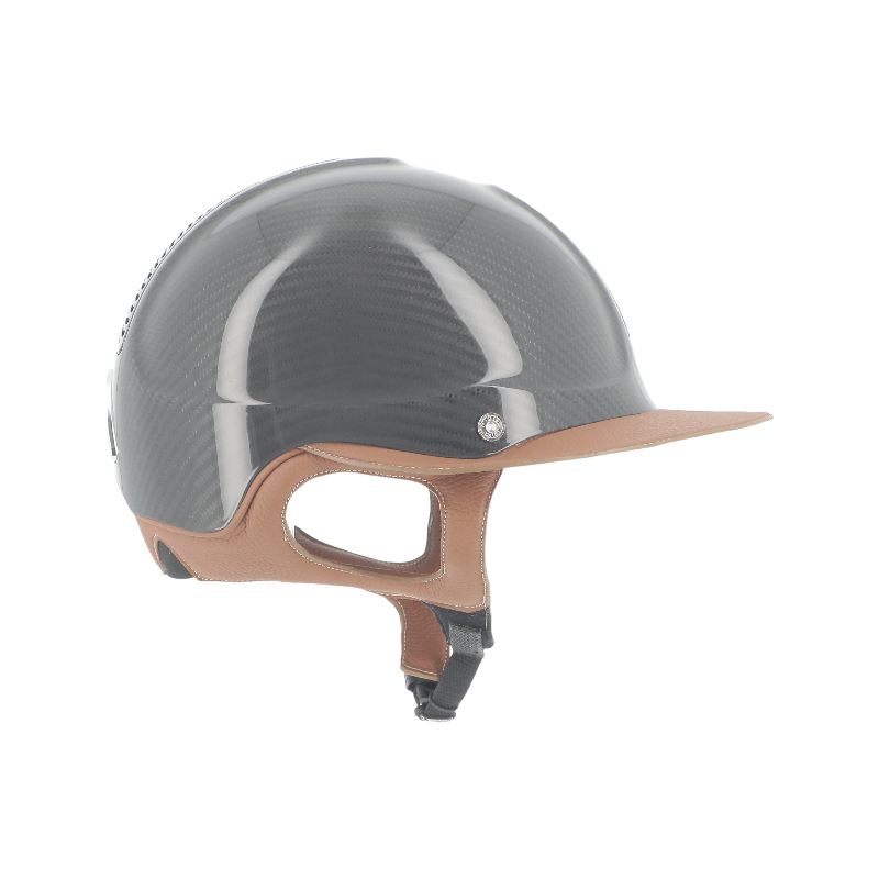 Antarès Sellier - Black Carbon Precision Riding Helmet with Brown Eclipse Visor