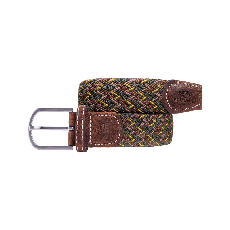 Billybelt - Ceinture tressée Caracas kaki/ jaune/ rouge/ rose | - Ohlala