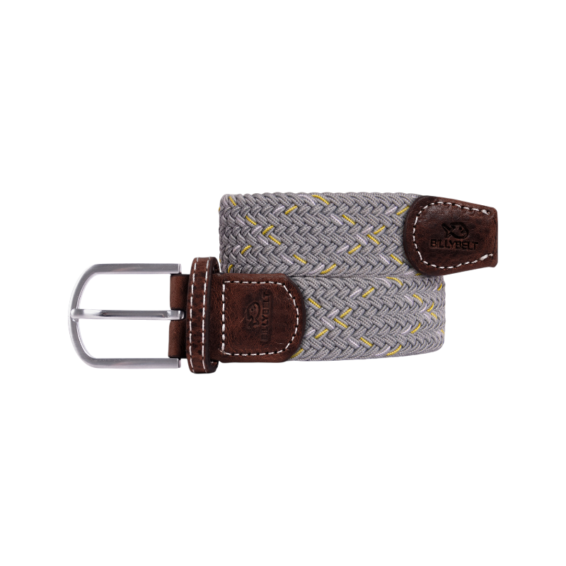 Billybelt - Ceinture tressée Sapporo gris/ jaune | - Ohlala