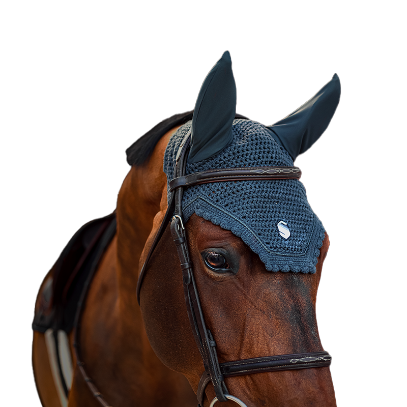 Samshield - Bonnet pour chevaux Flyshield embroidery anthracite | - Ohlala