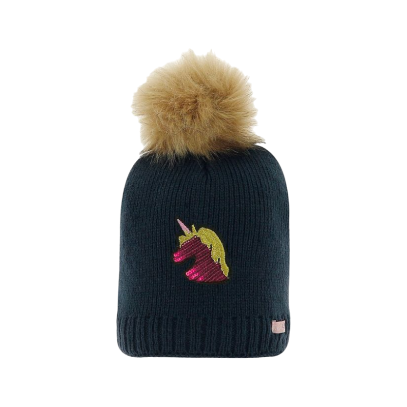 Equi-kids - Bonnet Pompon Unicorn marine | - Ohlala