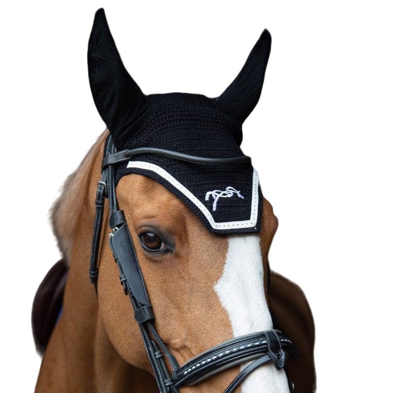 Pénélope - Bonnet point sellier fly coton noir | - Ohlala