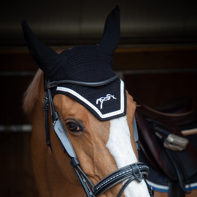 Pénélope - Bonnet point sellier fly coton noir | - Ohlala