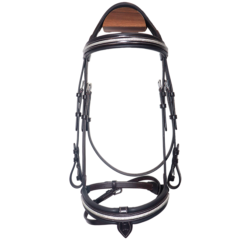 Flags & Cup - Bridon muserolle combinée Aachen marron/ argent