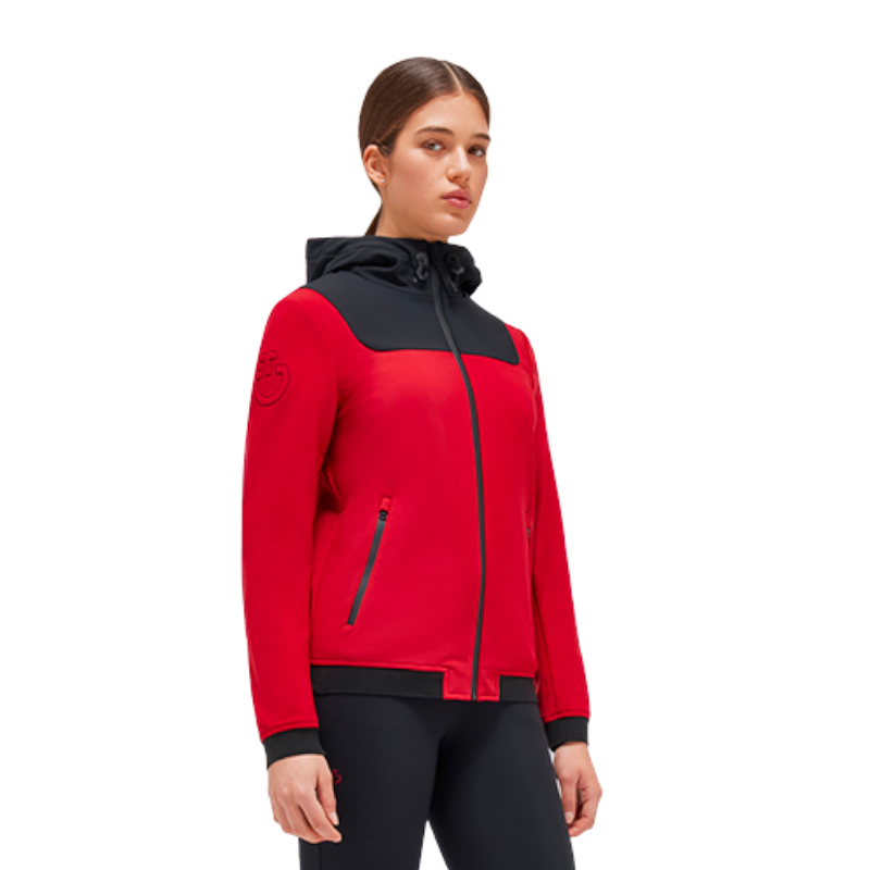 Cavalleria Toscana - Veste manches longues femme Softshell rouge et noir | - Ohlala