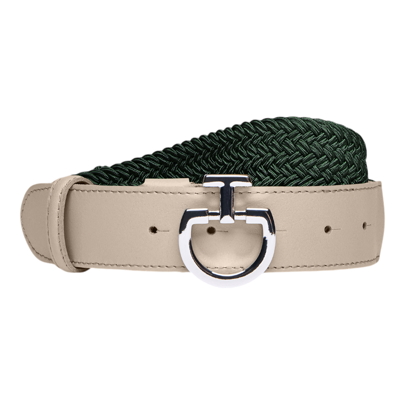 Cavalleria Toscana - Ceinture femme élastique forest green/ vanille | - Ohlala
