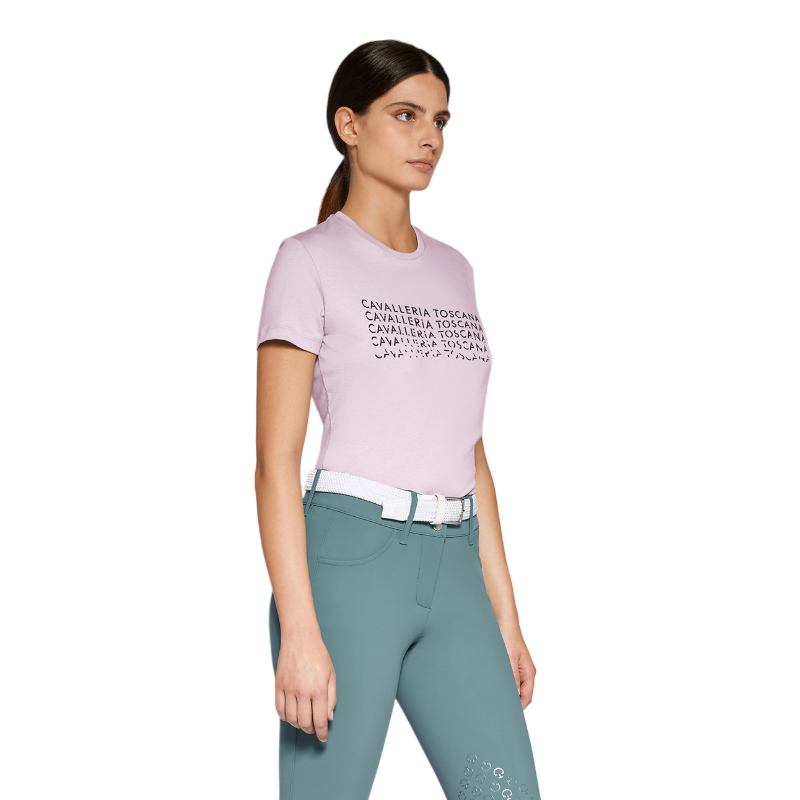 Cavalleria Toscana - T-shirt manches courtes femme Break Off coton sakura rose | - Ohlala