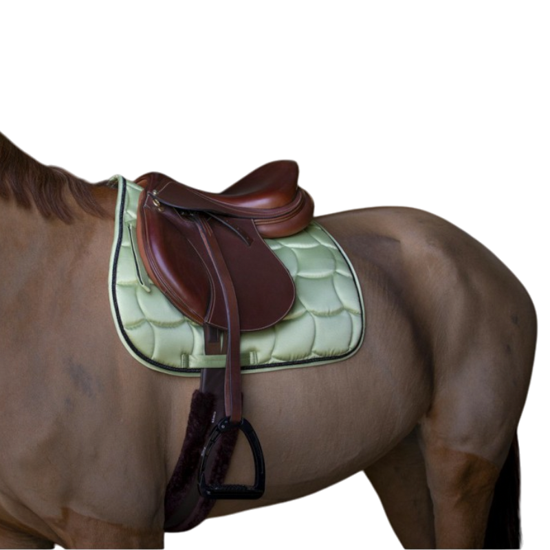 Equithème - Tapis de selle Satin vert clair | - Ohlala