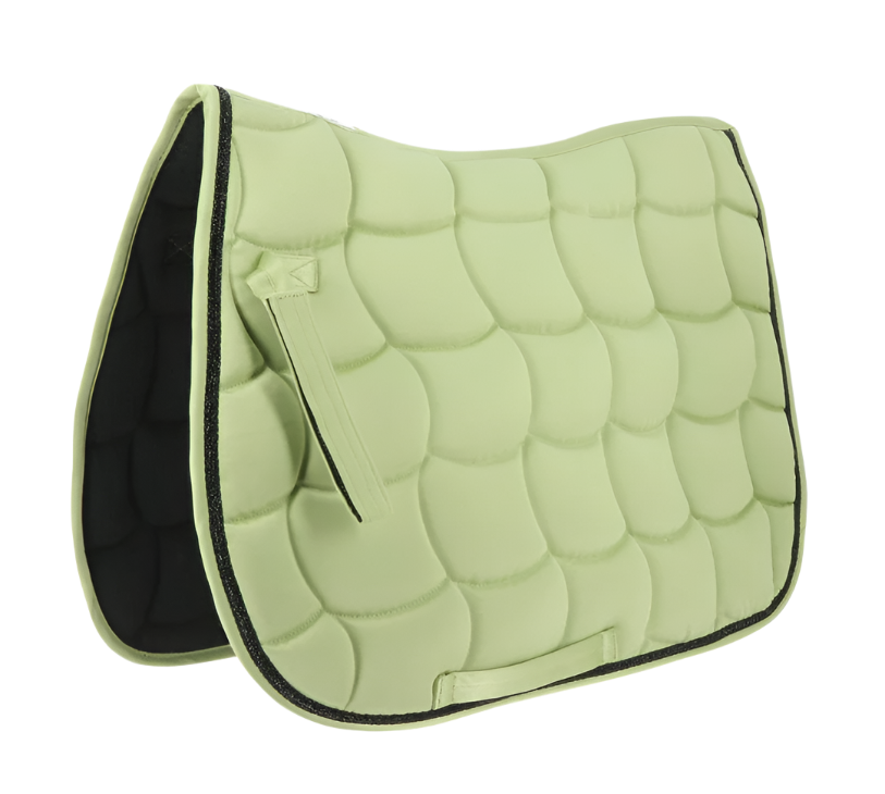 Equithème - Tapis de selle Satin vert clair | - Ohlala