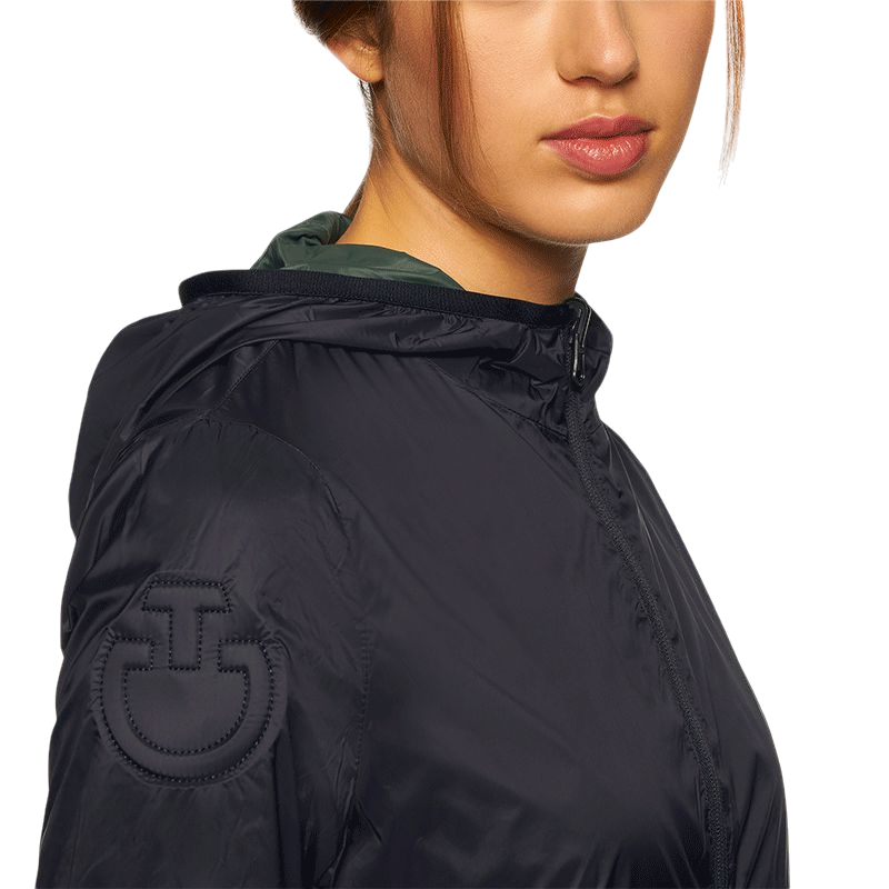 Cavalleria Toscana - Veste à capuche femme légère et réversible femme marine/ vert | - Ohlala