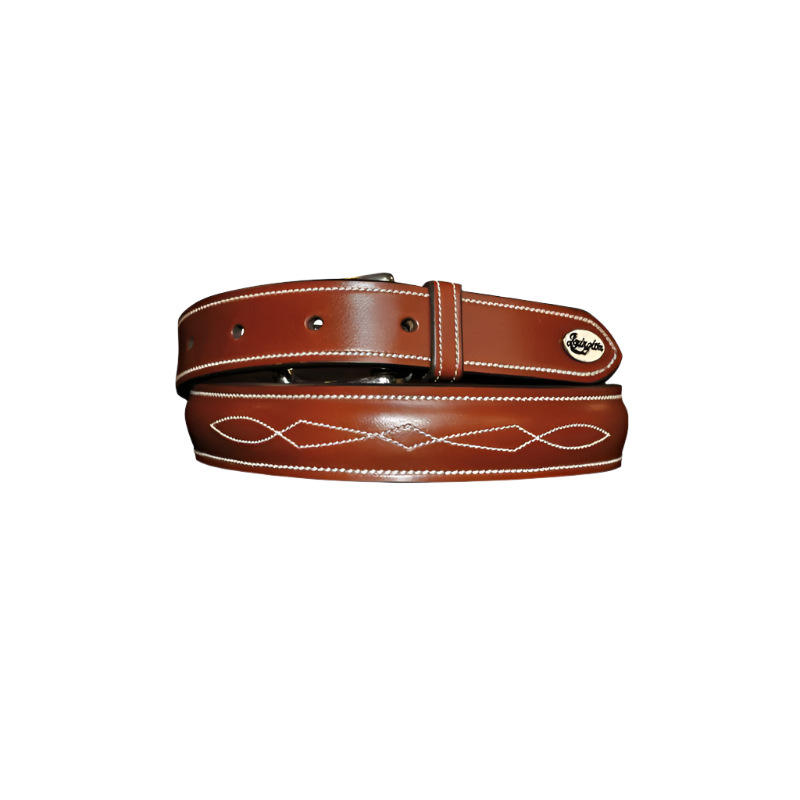 Lexington - Ceinture surpiquée camel | - Ohlala