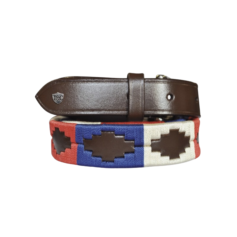 Flags & Cup - Ceinture Chukka marron/bleu/rouge | - Ohlala