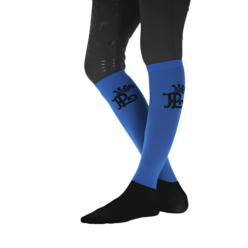 Pénélope - Chaussettes d’équitation concours bleu roi/noir (x2) | - Ohlala