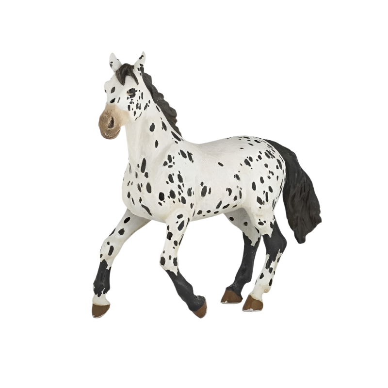 Papo - Figurine Cheval Appaloosa noir | - Ohlala