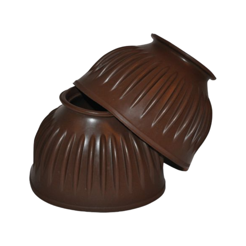 Privilège Equitation - Cloches caoutchouc striées marron | - Ohlala