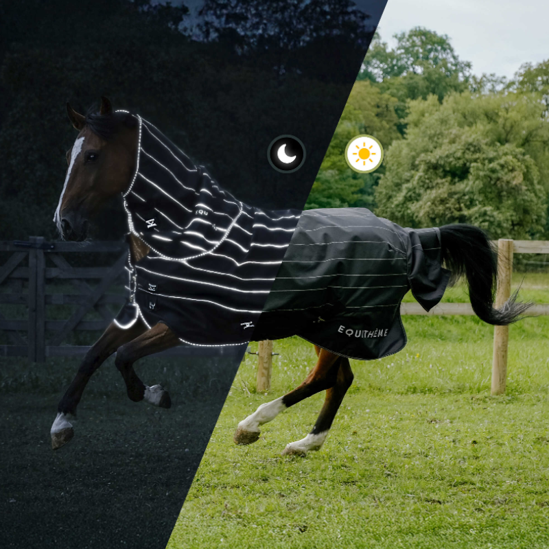 Equithème - Couverture d'extérieur Tyrex Lumin 600D noir 50g