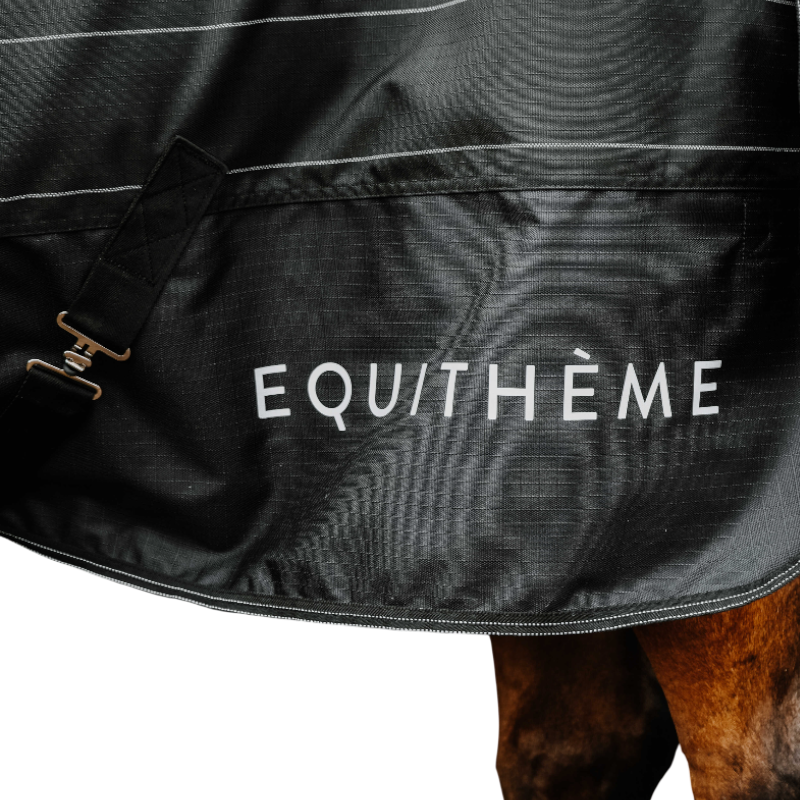Equithème - Couverture d'extérieur Tyrex Lumin 600D noir 50g | - Ohlala