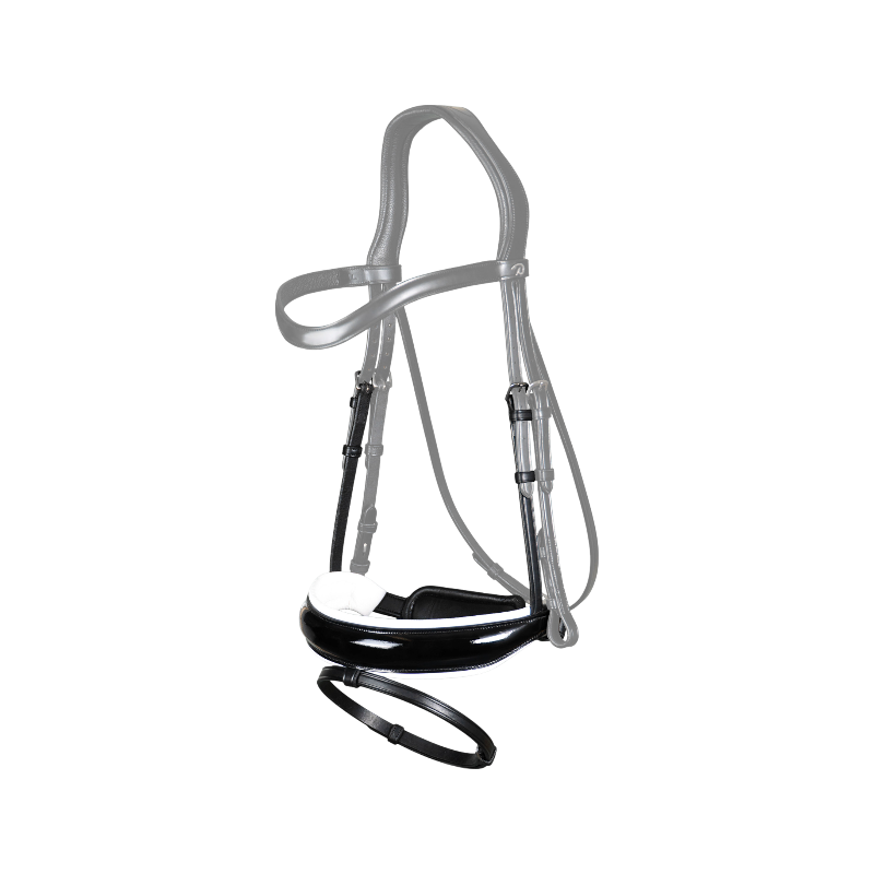 Dyon - Muserolle vernie rembourrage blanc Pull-back New English Collection noir | - Ohlala