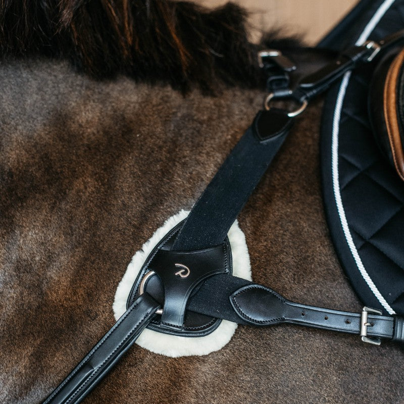 Dyon - Pad de protection en peau de mouton vegan collier de chasse 5 points New English Collection noir | - Ohlala