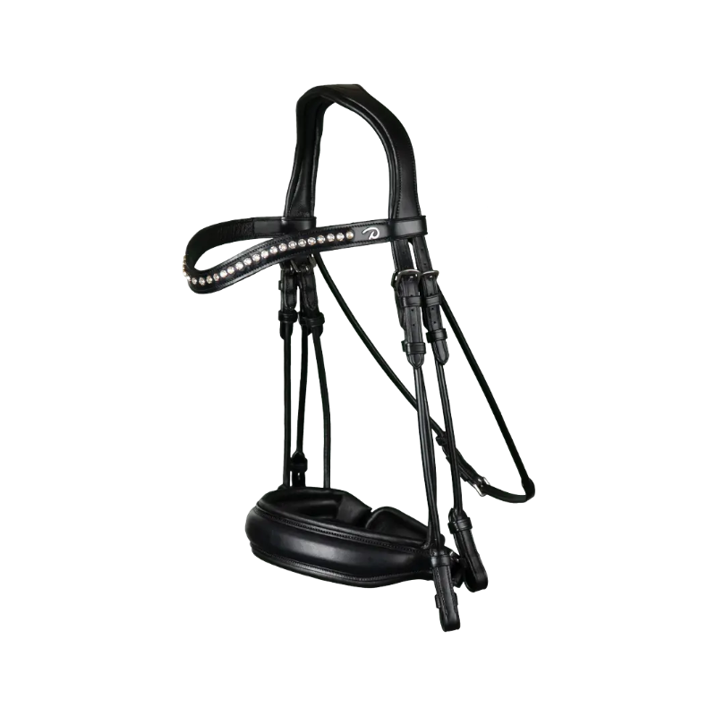 Dyon - Bride muserolle large matt Rond Leather Collection noir | - Ohlala