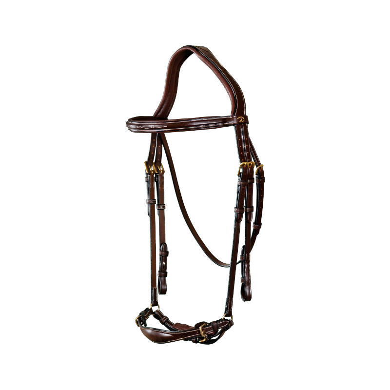 Dyon - Bridon muserolle allemande ajustable D Collection havane | - Ohlala