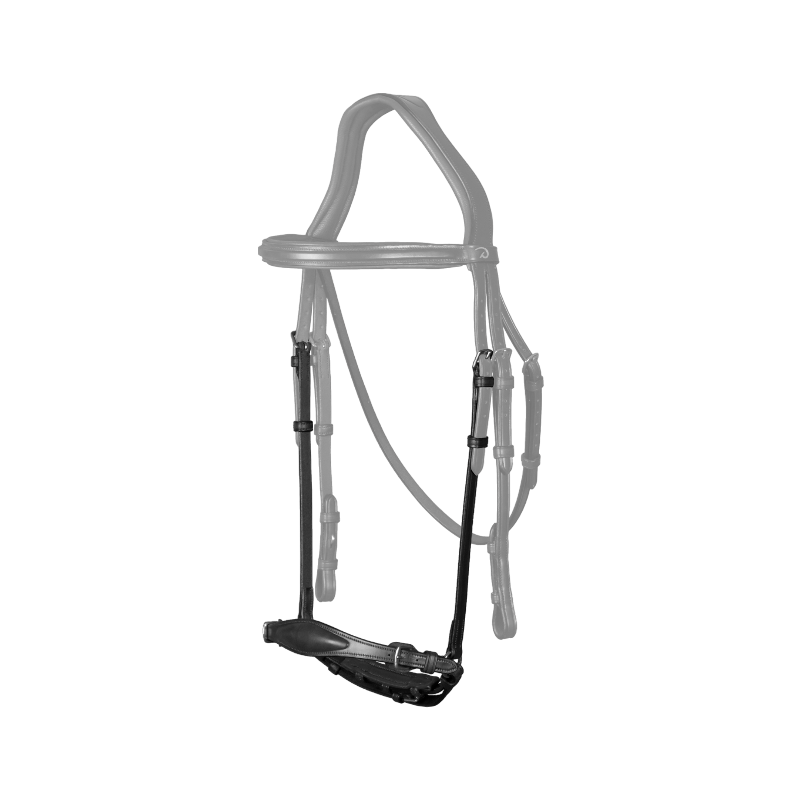 Dyon - Muserolle allemande ajustable New English Collection noir | - Ohlala