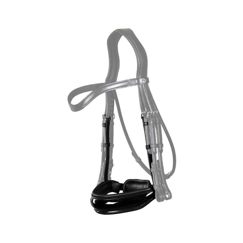 Dyon - Muserolle large fermeture pull-back vernie New English Collection noir | - Ohlala