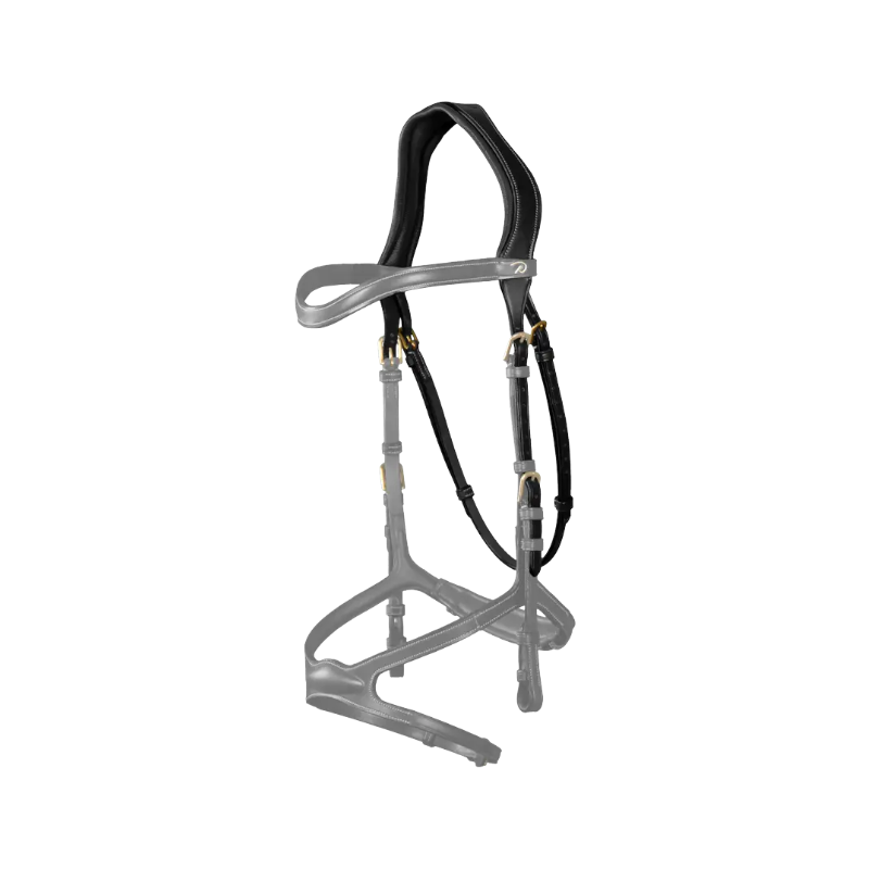 Dyon - Têtière 1 branche en S avec sous-gorge D Collection noir | - Ohlala