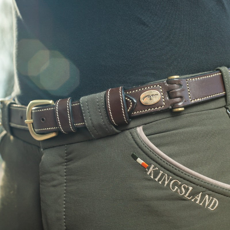 Dyon - Ceinture en cuir plat marron | - Ohlala