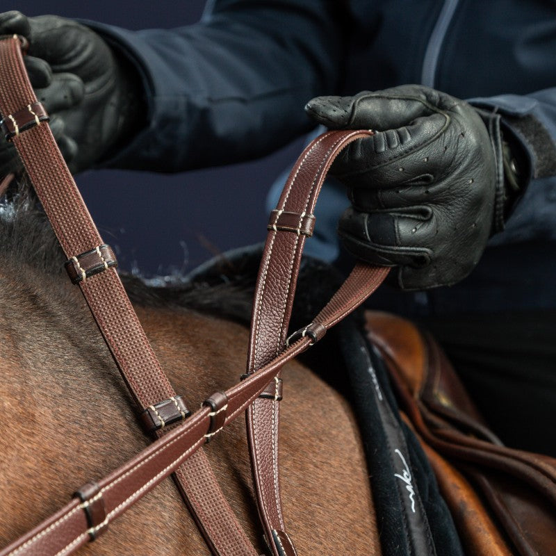 Dyon - Rênes Hunter 1/2 US Collection marron | - Ohlala