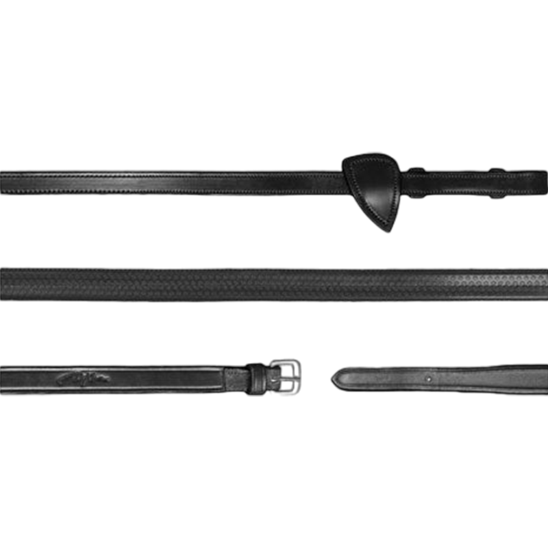 Dyon - Rênes caoutchouc 1/2 New English Collection noir | - Ohlala