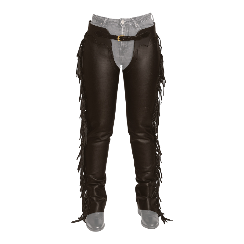 Dyon - Chaps longues à franges marron | - Ohlala