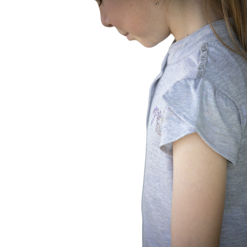 Eden by Pénélope - Polo manches courtes enfant Julieta gris | - Ohlala