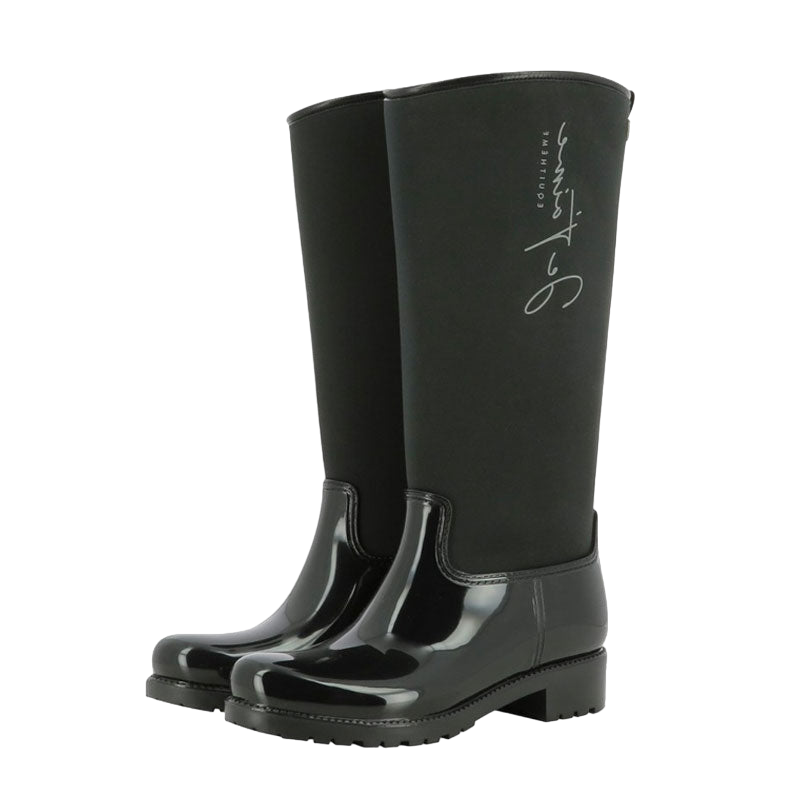 Equithème - Bottes de pluie "Je t'aime" noir | - Ohlala