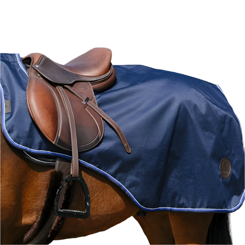 Equithème - Couvre-reins Classic 1200D imperméable/ polaire marine 0g | - Ohlala