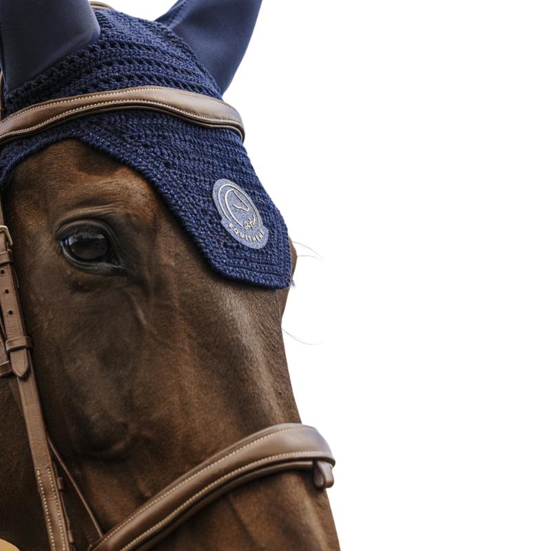 Equithème - Competition bonnet for horses I love you navy
