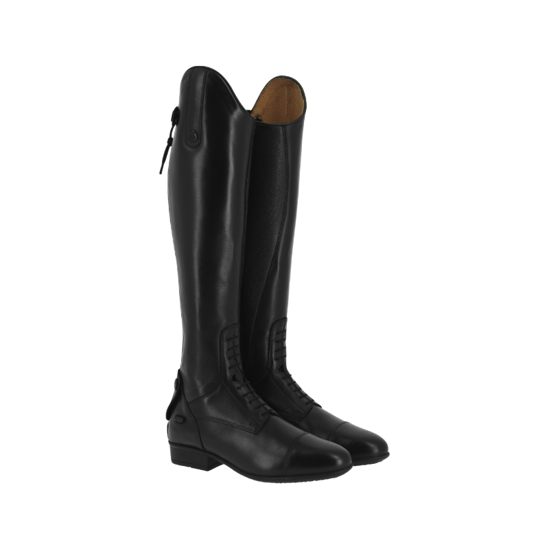 Equithème - Bottes d'équitation en cuir à lacets noir | - Ohlala