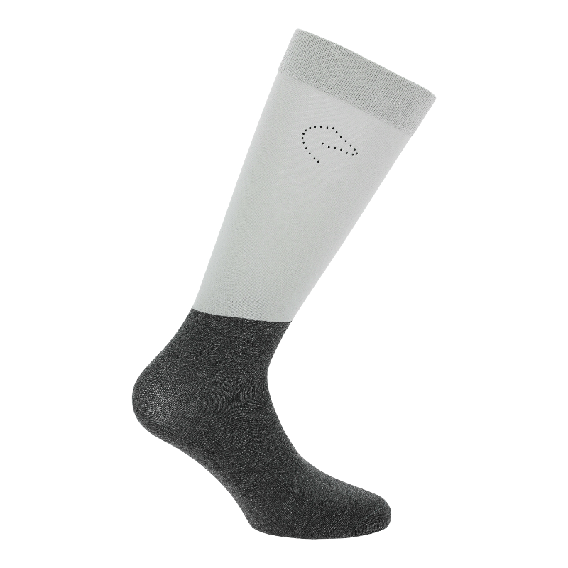Equithème - Chaussette d'équitation Compet Je t'aime gris x2