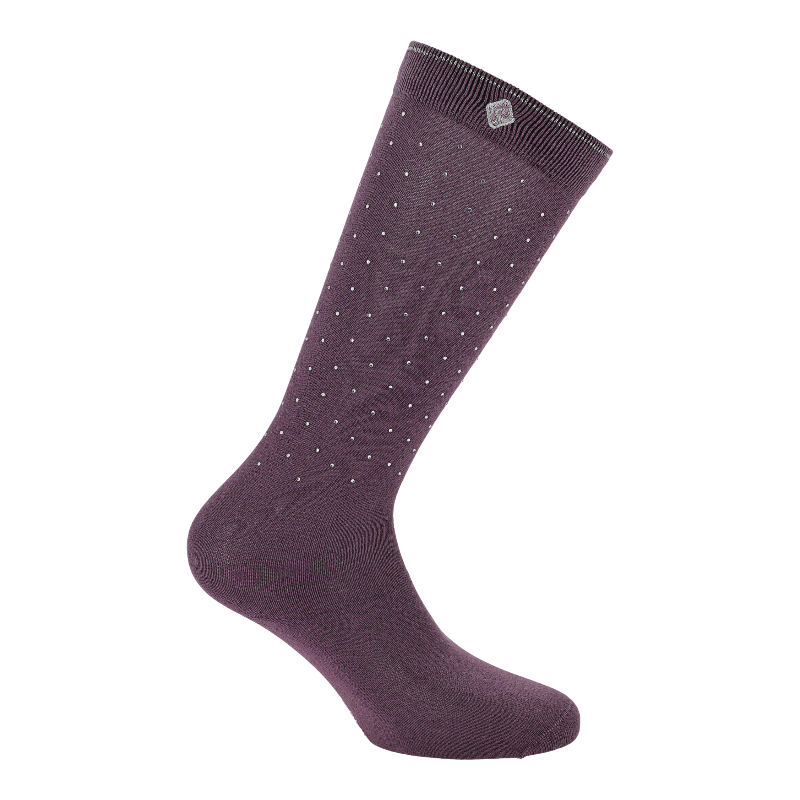Equithème - Chaussette d'équitation Kamilia Je t'aime mauve