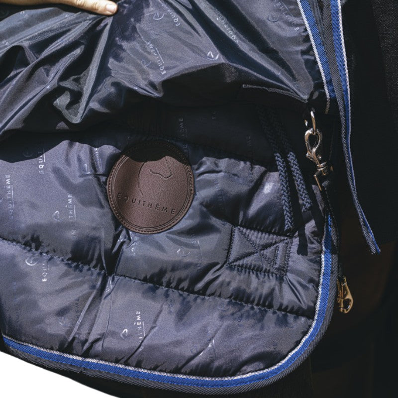 Equithème - Couverture d'extérieur Classic 1200D High Neck marine 200g | - Ohlala