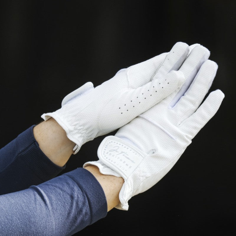 Equithème - Gants d'équitation Je t'aime Strass blanc | - Ohlala