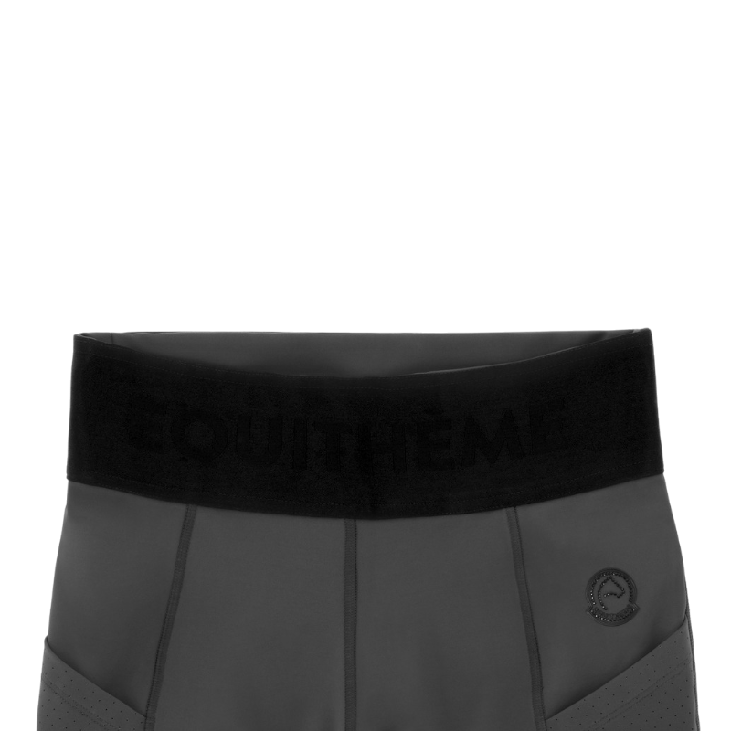 Equithème - Legging d'équitation femme Iris Je t'aime gris foncé | - Ohlala