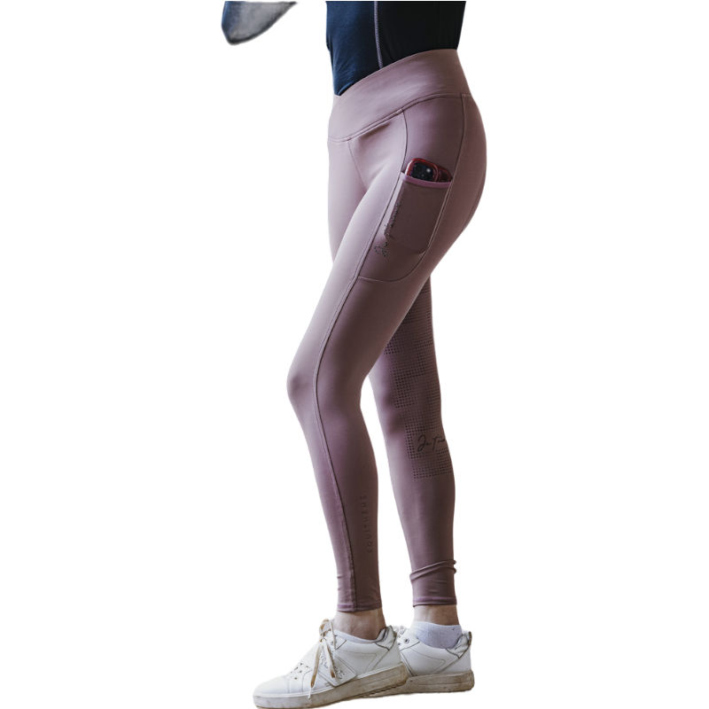 Equithème - Legging Je t'aime femme Flora vieux rose | - Ohlala