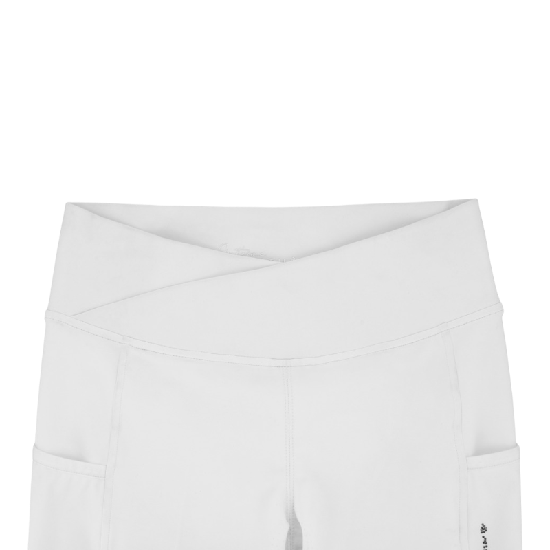 Equithème - Legging d'équitation femme Flora Je t'aime blanc | - Ohlala
