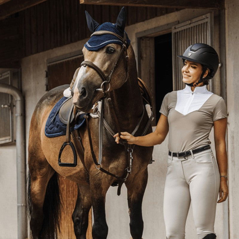 Equithème - Polo manches courtes femme Tokyo taupe | - Ohlala
