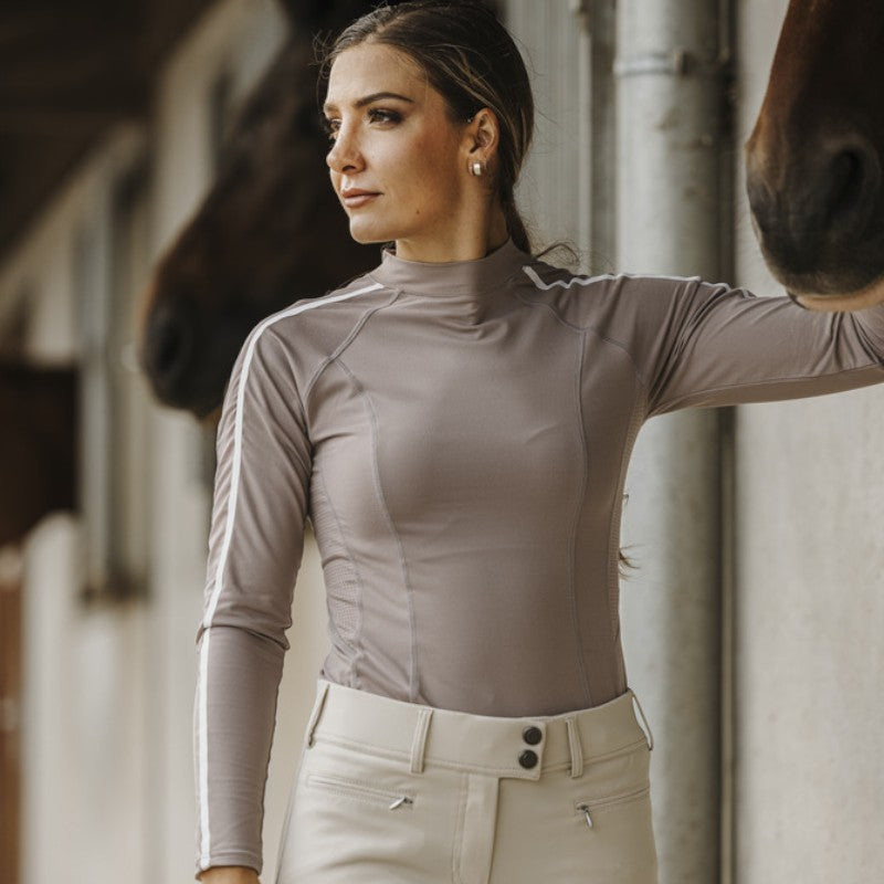 Equithème - Dames T-shirt met lange mouwen Melodie taupe