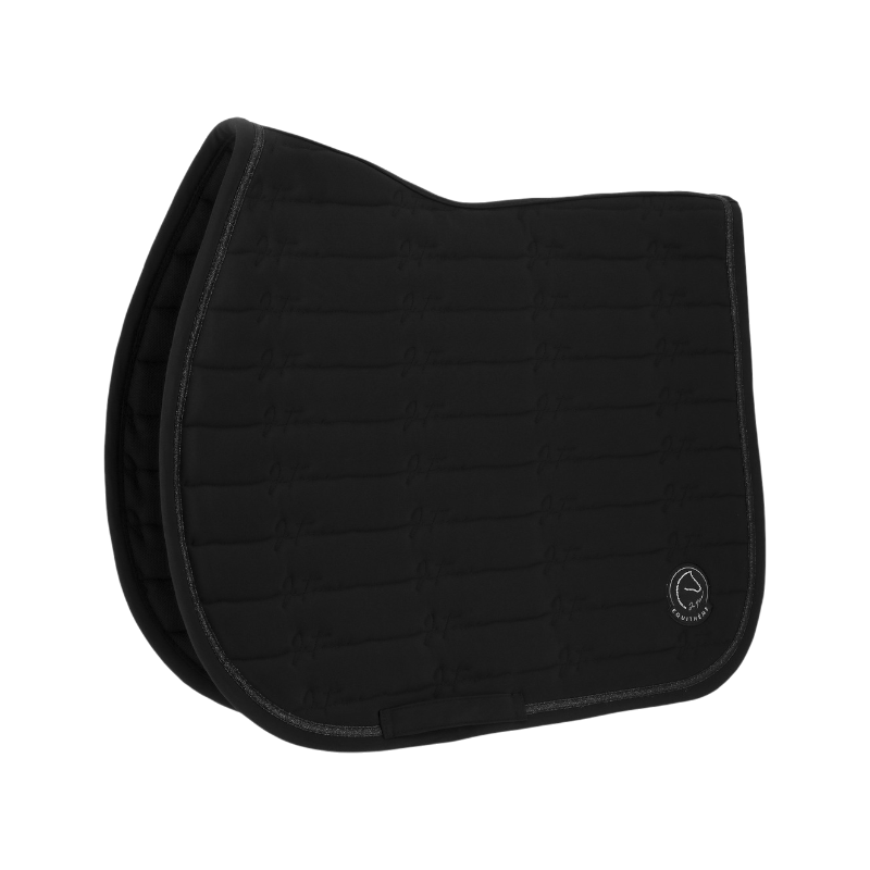 Equithème - Tapis de selle Origine Je t'aime noir | - Ohlala